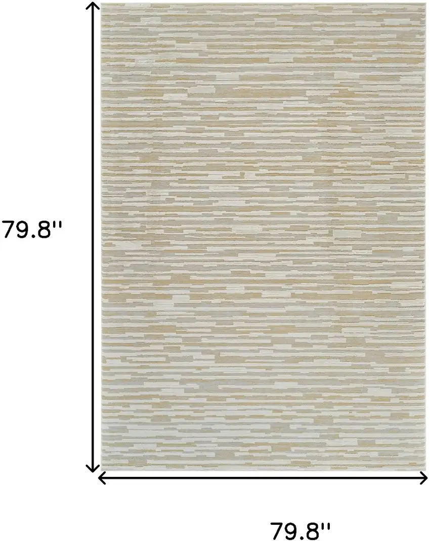 Beige and Brown Abstract Distressed Area Rug Photo 7