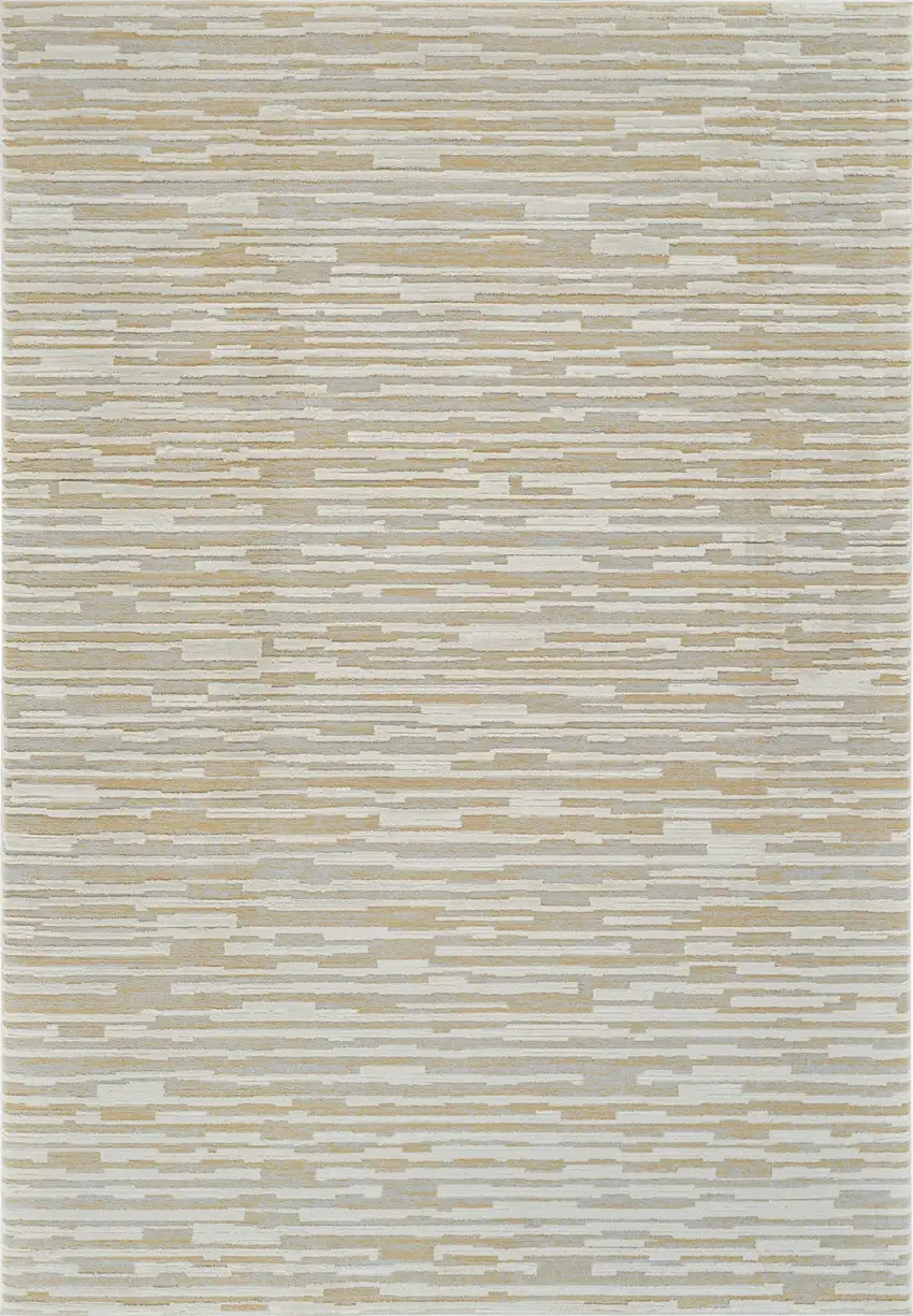 Beige and Brown Abstract Distressed Area Rug Photo 4