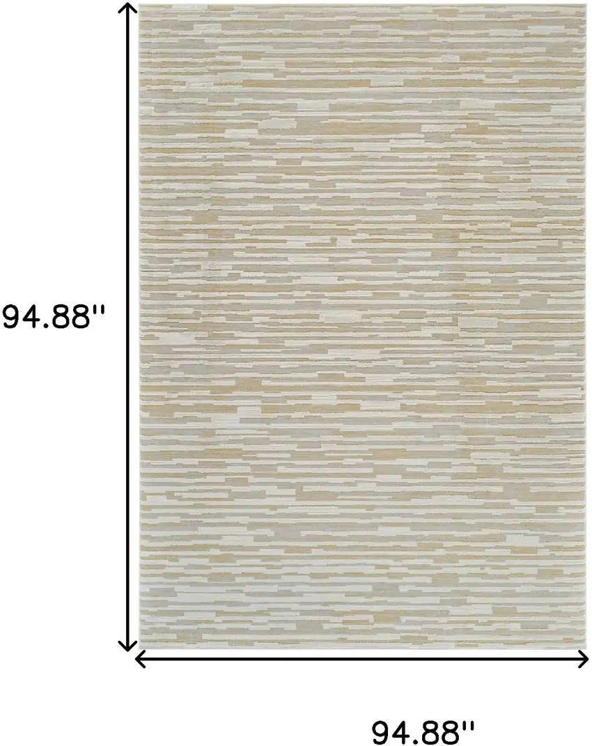 Beige and Brown Abstract Distressed Area Rug Photo 3