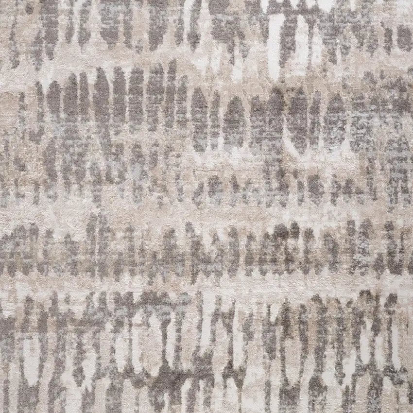 Beige and Brown Abstract Distressed Area Rug Photo 6