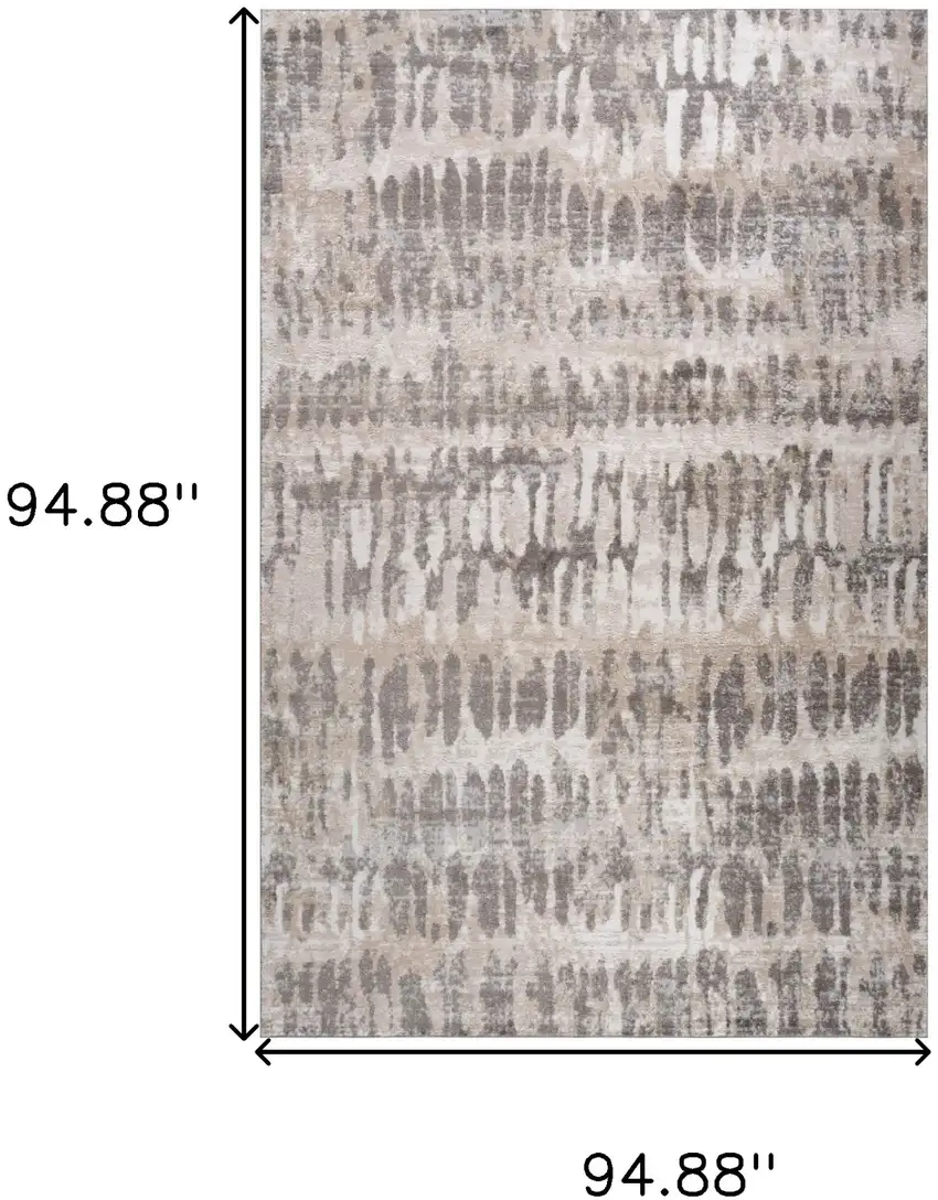 Beige and Brown Abstract Distressed Area Rug Photo 3