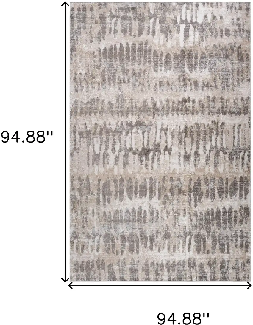 Beige and Brown Abstract Distressed Area Rug Photo 3