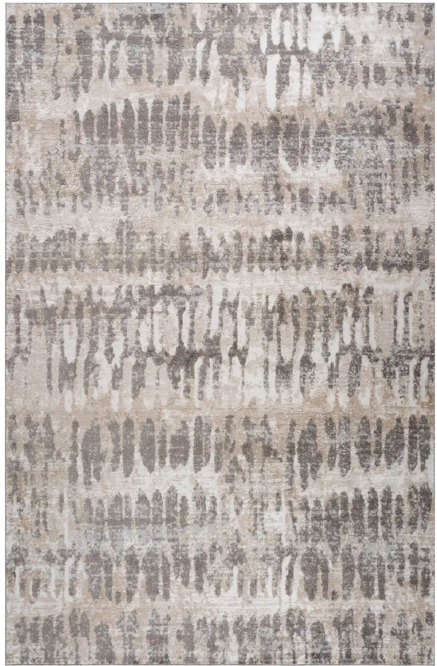 Beige and Brown Abstract Distressed Area Rug Photo 2