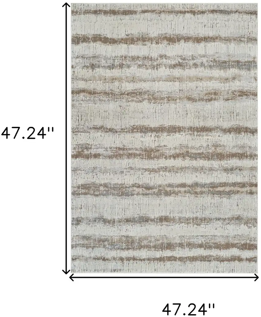 Beige and Brown Abstract Non Skid Area Rug Photo 6