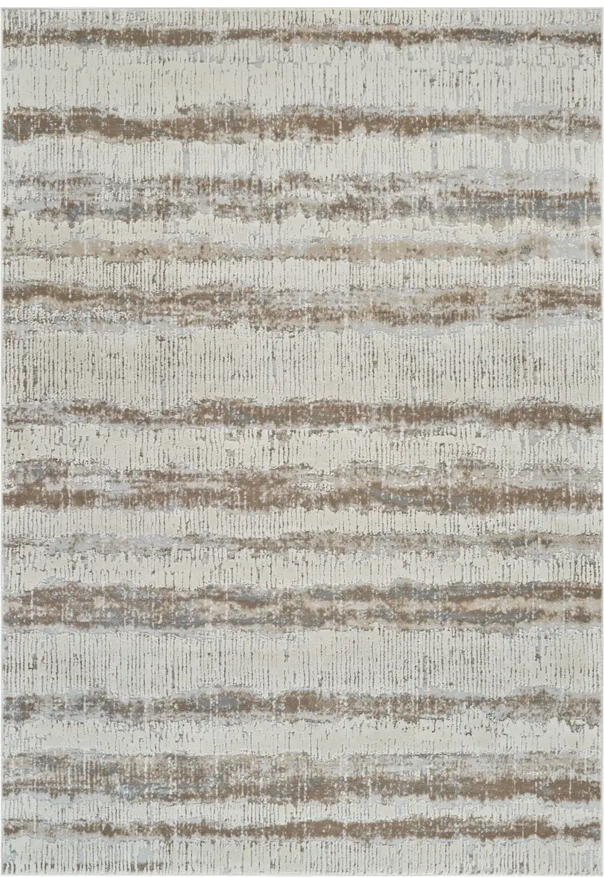Beige and Brown Abstract Non Skid Area Rug Photo 1