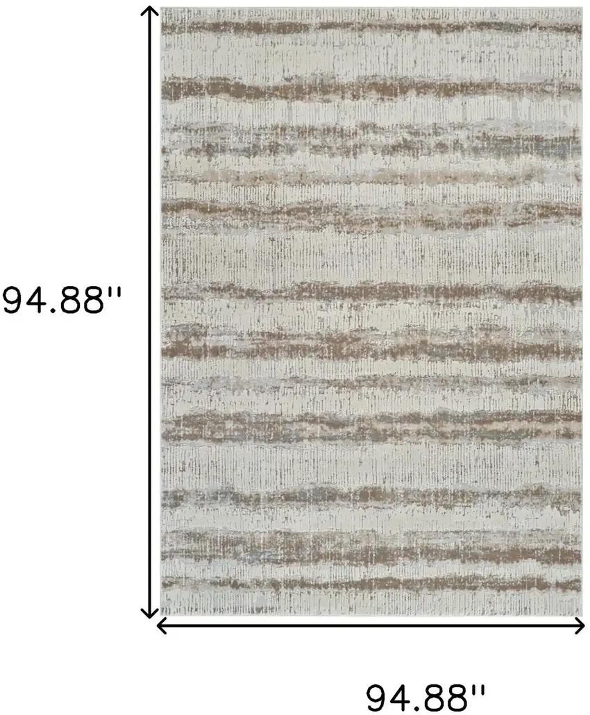 Beige and Brown Abstract Non Skid Area Rug Photo 6