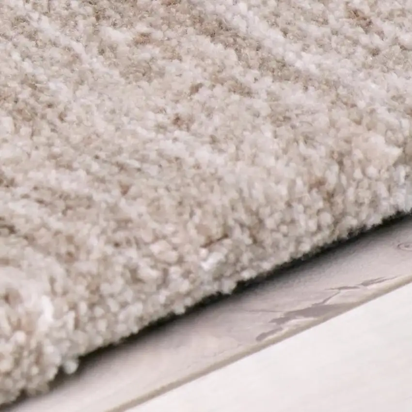 Beige and Brown Abstract Power Loom Distressed Area Rug Photo 2