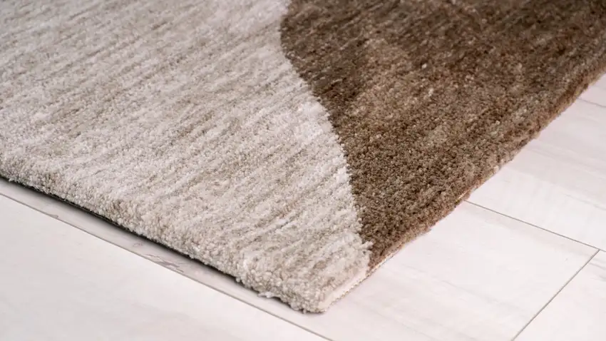 Beige and Brown Abstract Power Loom Distressed Non Skid Area Rug Photo 2