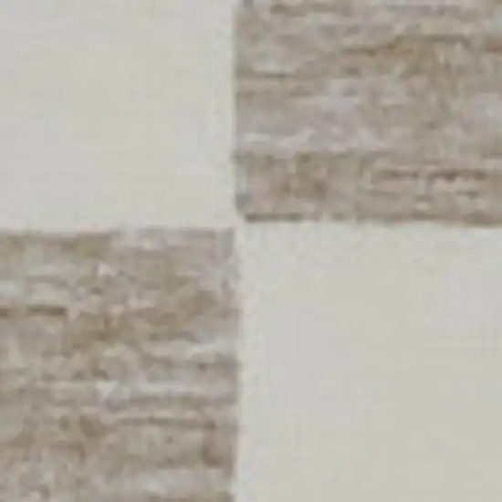 Beige and Brown Checkered Power Loom Area Rug Photo 2