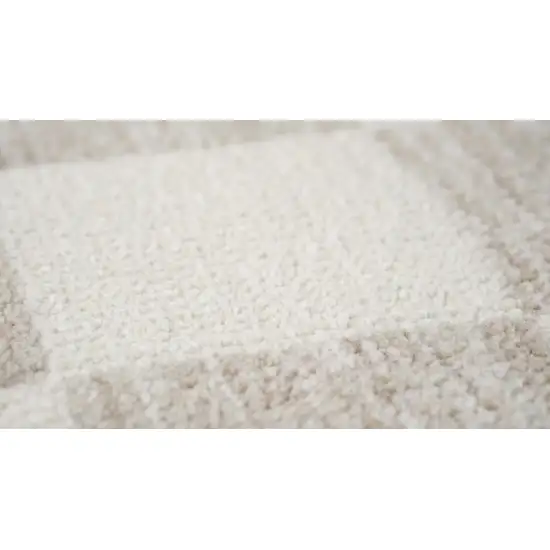 Beige and Brown Checkered Power Loom Area Rug Photo 7