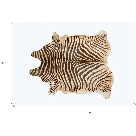 Beige and Brown Cowhide Hand Knotted Area Rug Photo 9