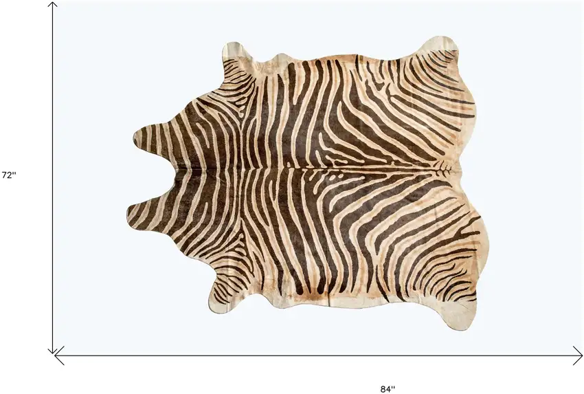 Beige and Brown Cowhide Hand Knotted Area Rug Photo 9