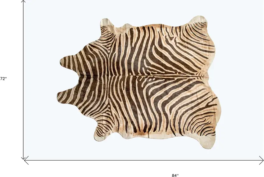 Beige and Brown Cowhide Hand Knotted Area Rug Photo 9