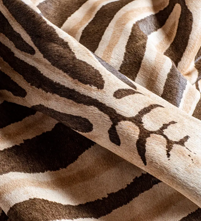 Beige and Brown Cowhide Hand Knotted Area Rug Photo 6