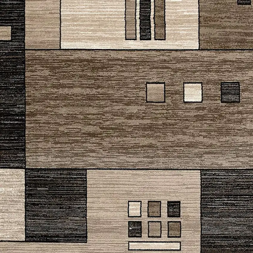 Beige Abstract Power Loom Area Rug Photo 3