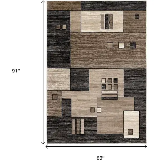 Beige Abstract Dhurrie Area Rug Photo 6