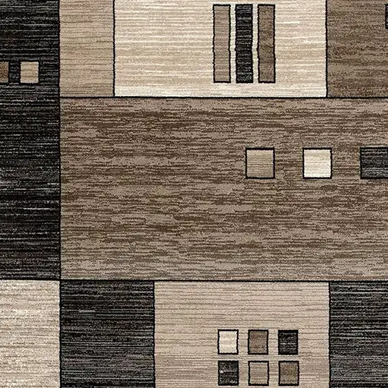 Beige Abstract Dhurrie Area Rug Photo 4