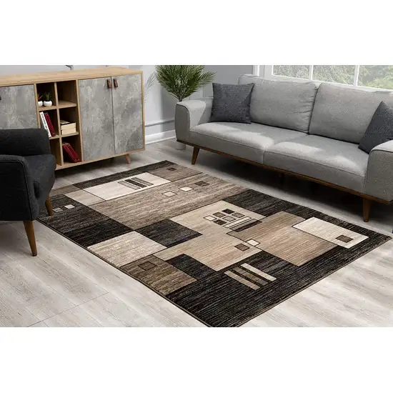 Beige Abstract Dhurrie Area Rug Photo 7