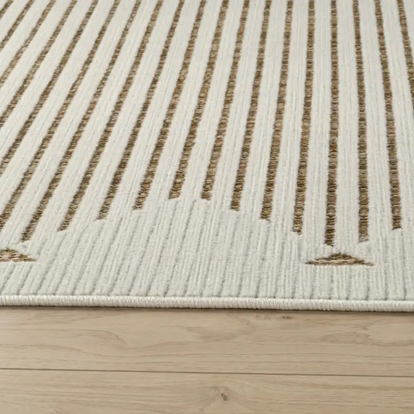 Beige And Brown Geometric Distressed Indoor Outdoor Area Rug Photo 2