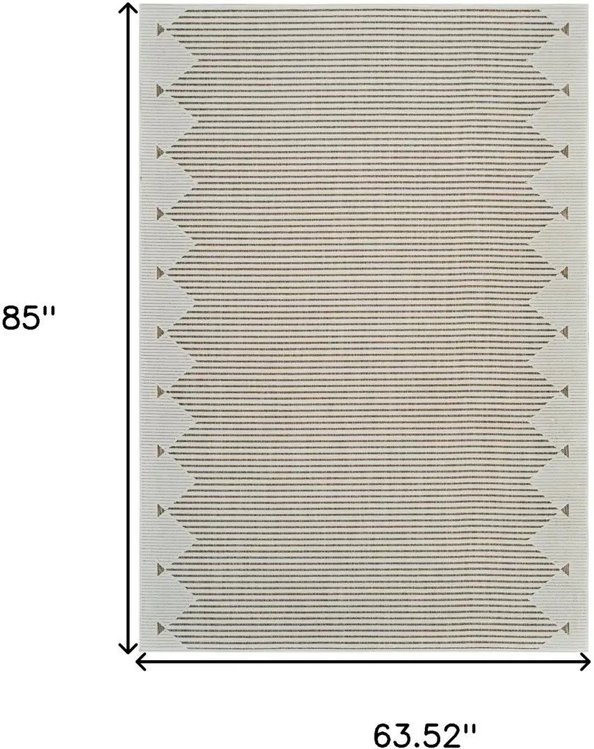 Beige and Brown Geometric Distressed Indoor Outdoor Area Rug Photo 3