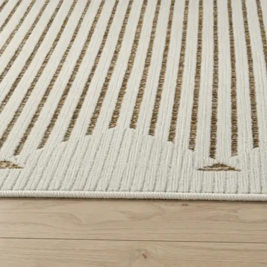 Beige And Brown Geometric Distressed Indoor Outdoor Area Rug Photo 2