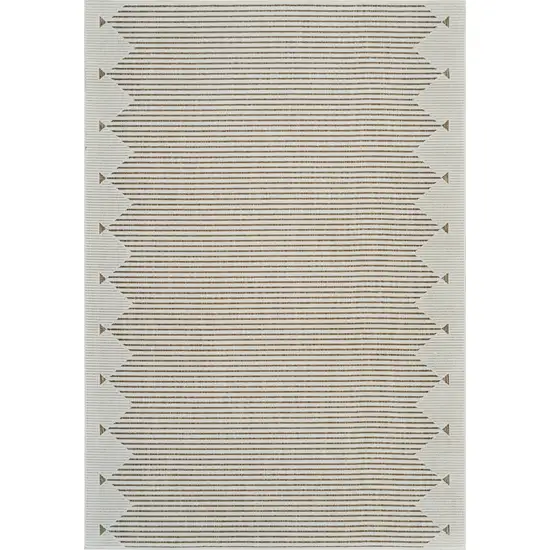 Beige And Brown Geometric Distressed Indoor Outdoor Area Rug Photo 2