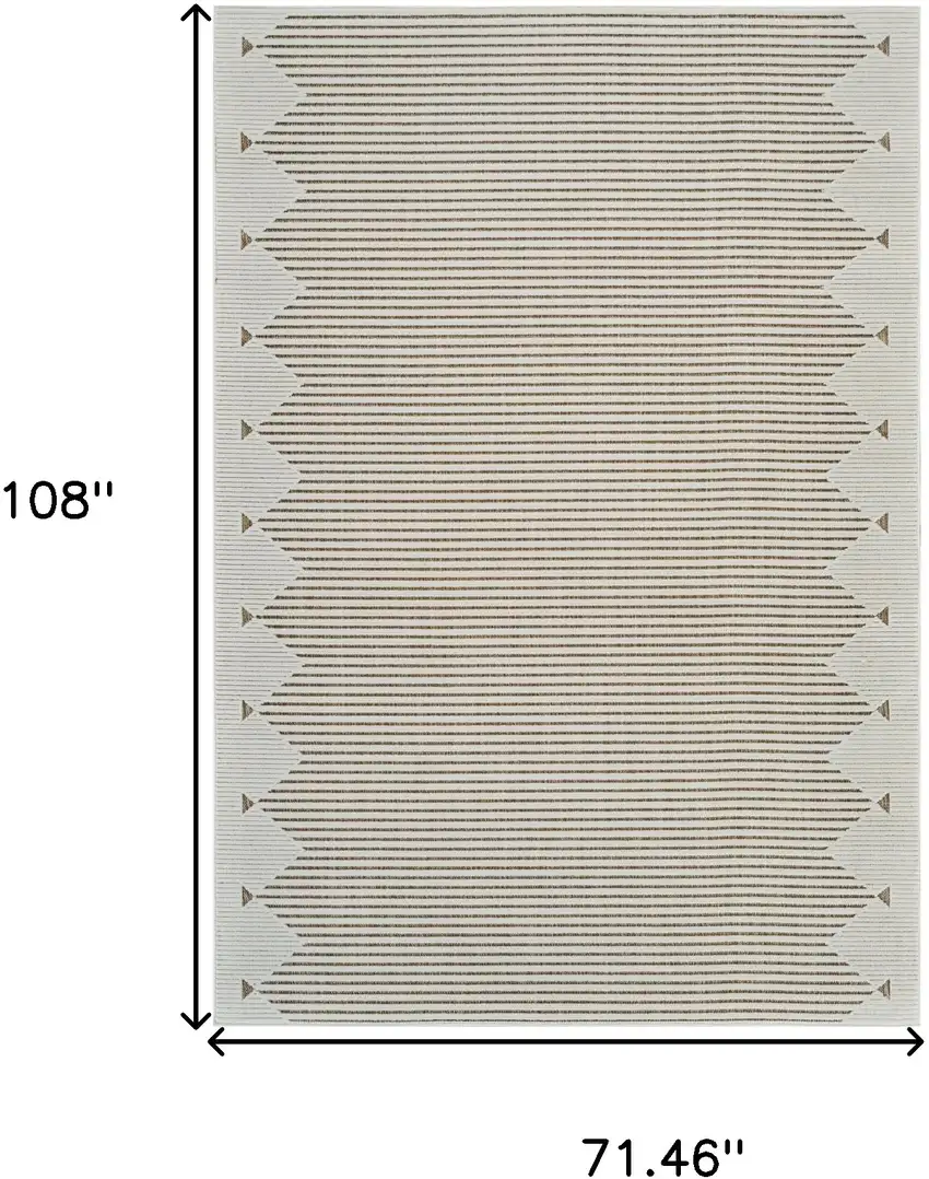Beige and Brown Geometric Distressed Indoor Outdoor Area Rug Photo 3