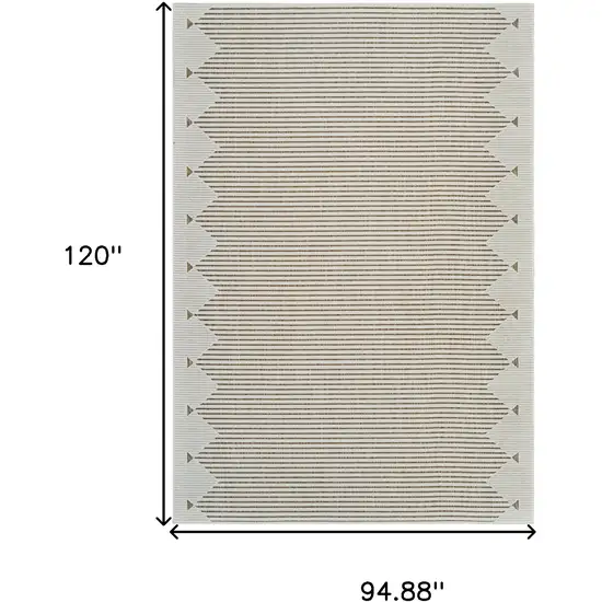 Beige and Brown Geometric Distressed Indoor Outdoor Area Rug Photo 4
