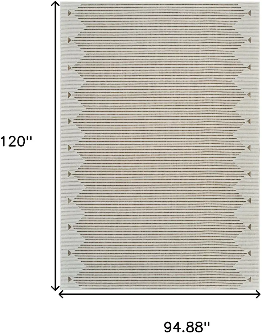 Beige and Brown Geometric Distressed Indoor Outdoor Area Rug Photo 4