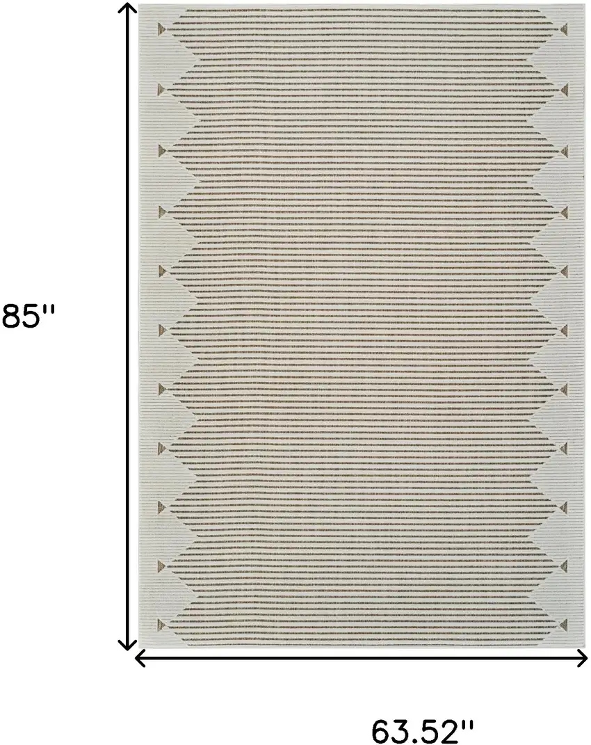 Beige and Brown Geometric Distressed Indoor Outdoor Area Rug Photo 3