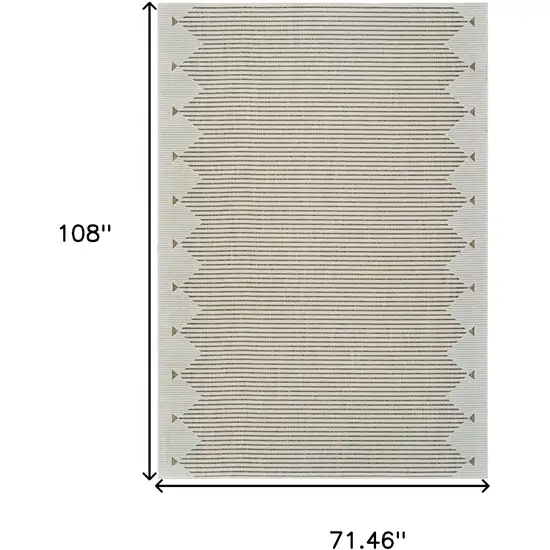 Beige and Brown Geometric Distressed Indoor Outdoor Area Rug Photo 3