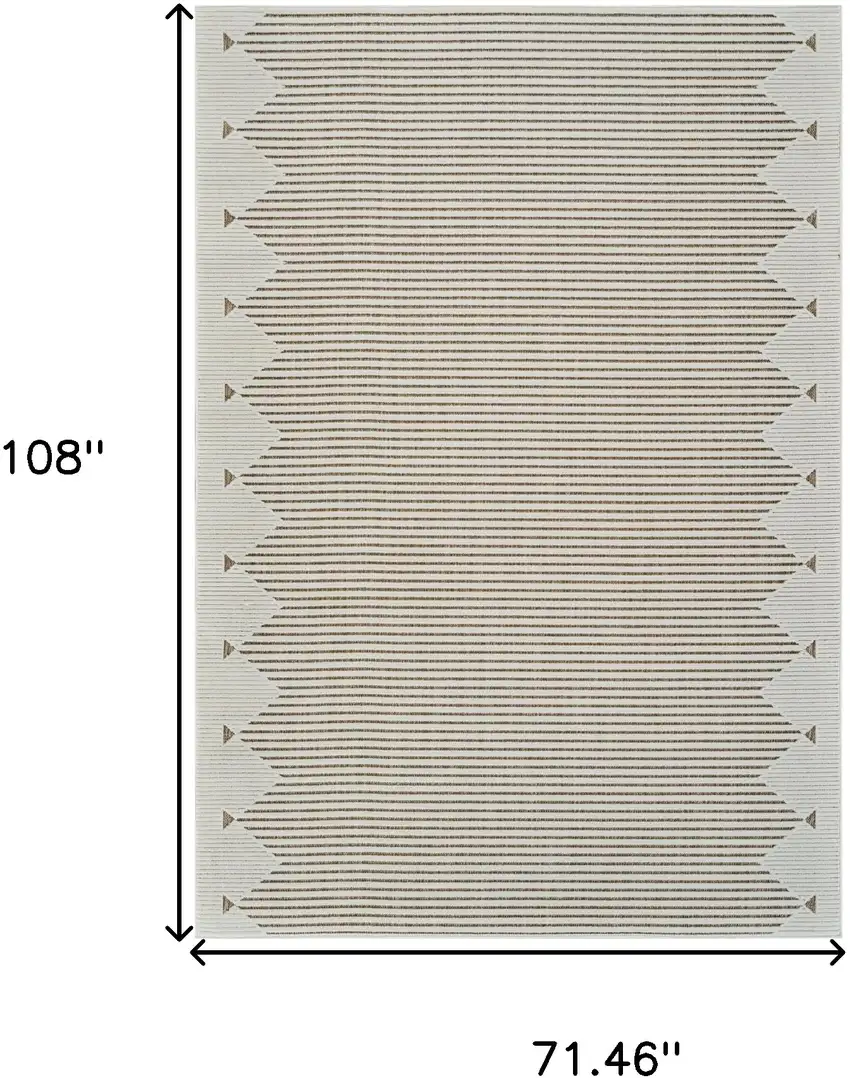 Beige and Brown Geometric Distressed Indoor Outdoor Area Rug Photo 3