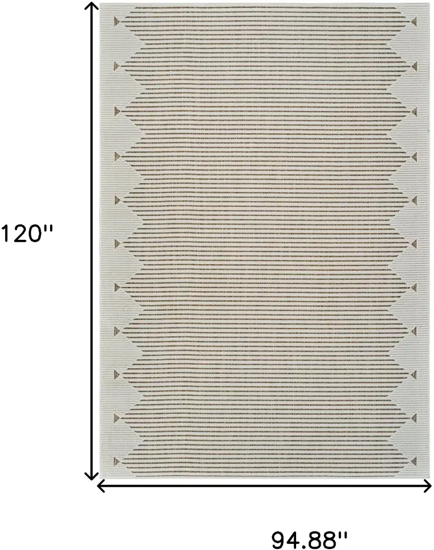 Beige and Brown Geometric Distressed Indoor Outdoor Area Rug Photo 3