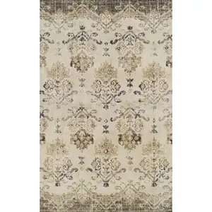 Photo of Beige and Brown Oriental Area Rug