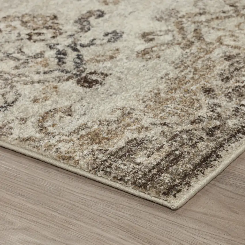Beige and Brown Oriental Area Rug Photo 3