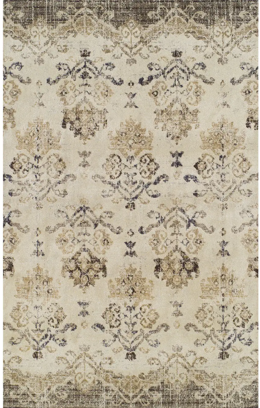 Beige and Brown Oriental Area Rug Photo 2