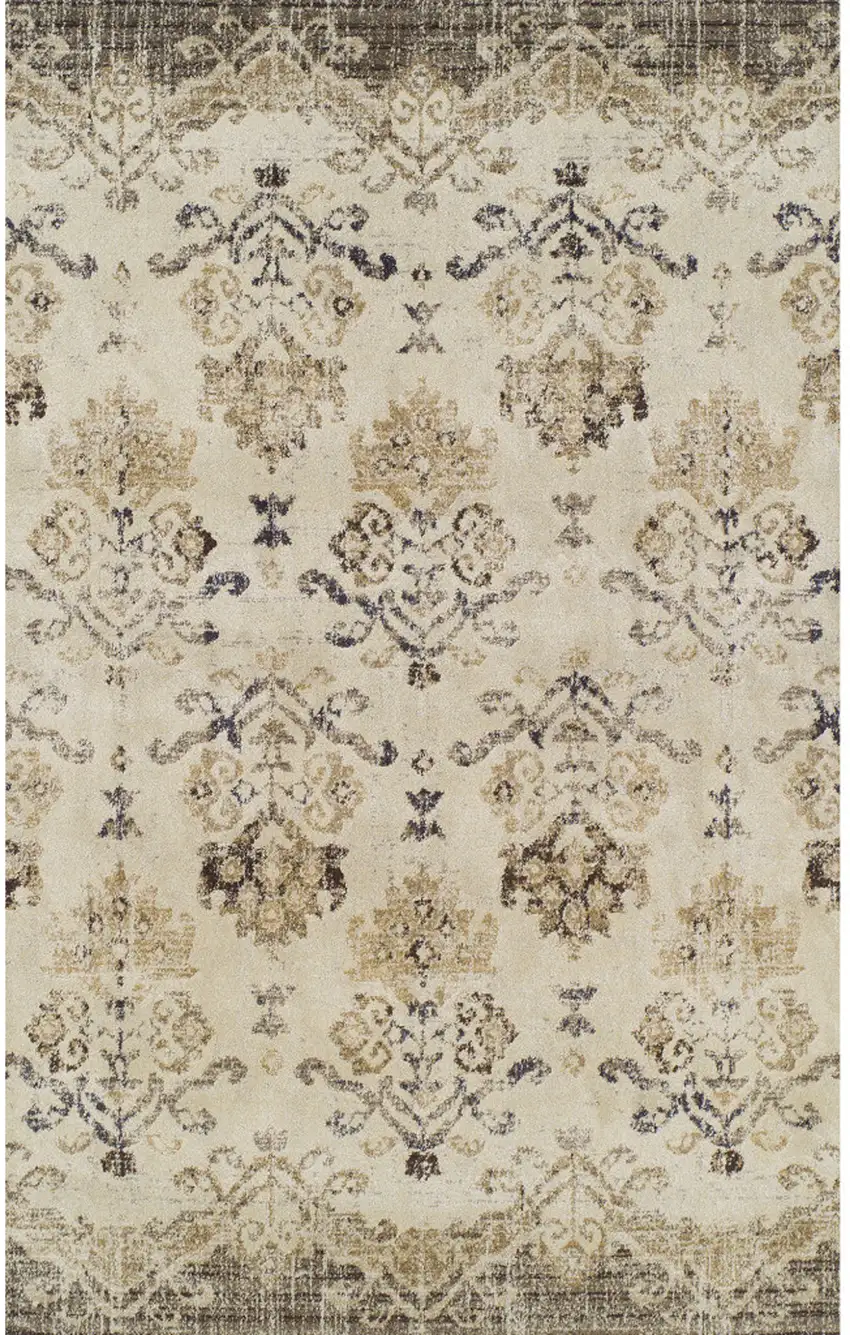 Beige and Brown Oriental Area Rug Photo 7