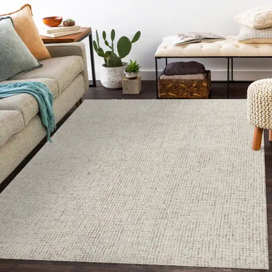 Beige and Brown Wool Abstract Hand Tufted Area Rug Photo 4