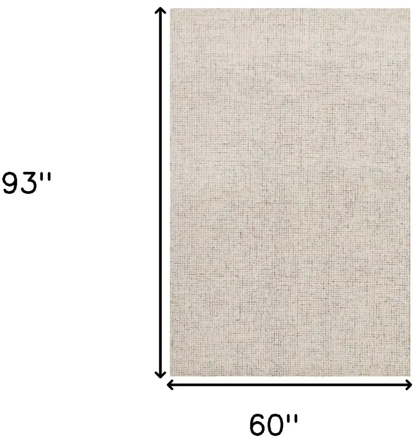 Beige and Brown Wool Abstract Hand Tufted Area Rug Photo 3