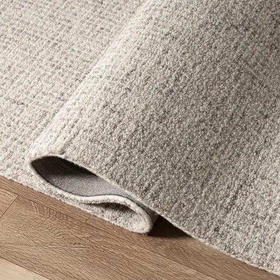 8' Beige And Brown Wool Abstract Hand Tufted Runner Rug Photo 8