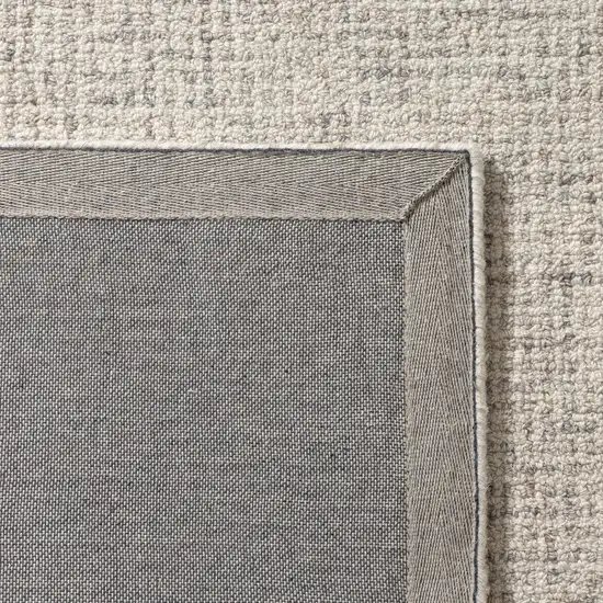 8' Beige And Brown Wool Abstract Hand Tufted Runner Rug Photo 6