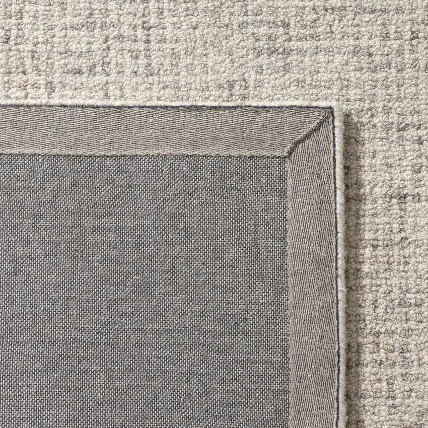 8' Beige And Brown Wool Abstract Hand Tufted Runner Rug Photo 6