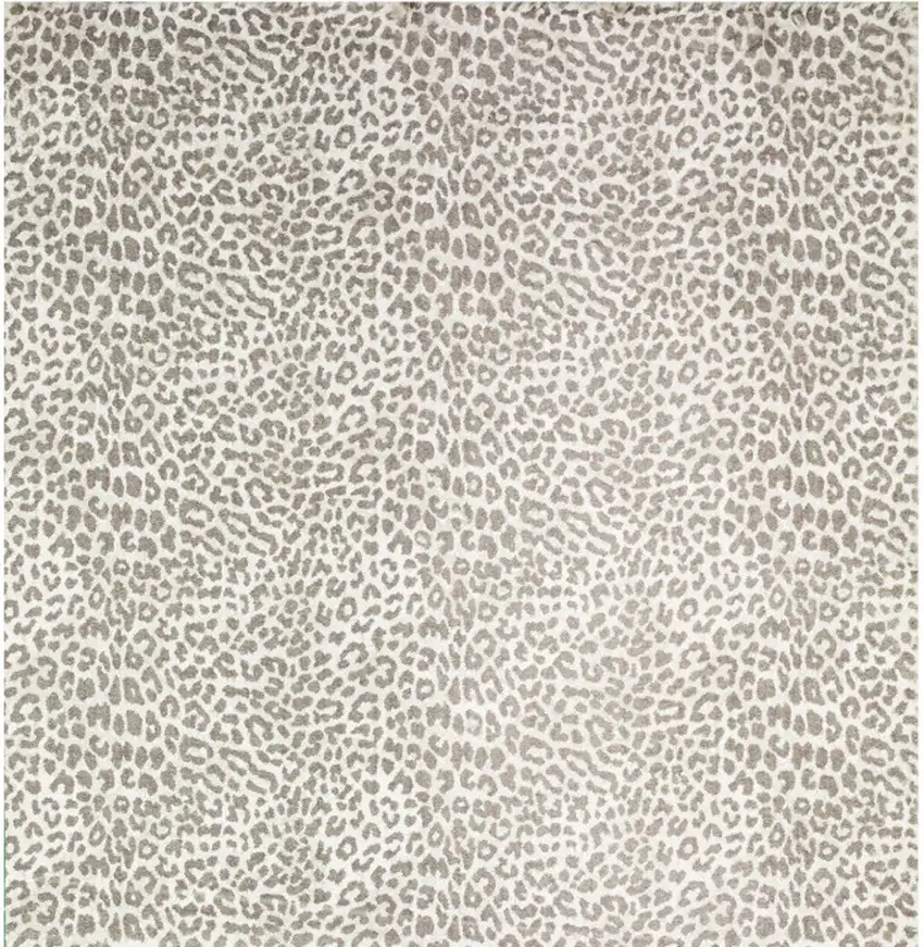 Beige and Cream Leopard  Print Shag Handmade Non Skid Area Rug Photo 4