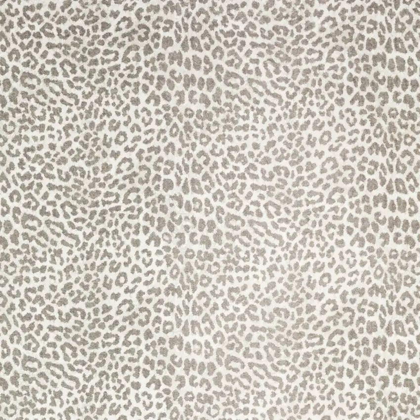 Beige and Cream Leopard  Print Shag Handmade Non Skid Area Rug Photo 3