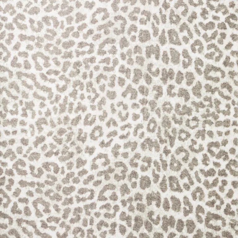 Beige and Cream Leopard  Print Shag Handmade Non Skid Area Rug Photo 3