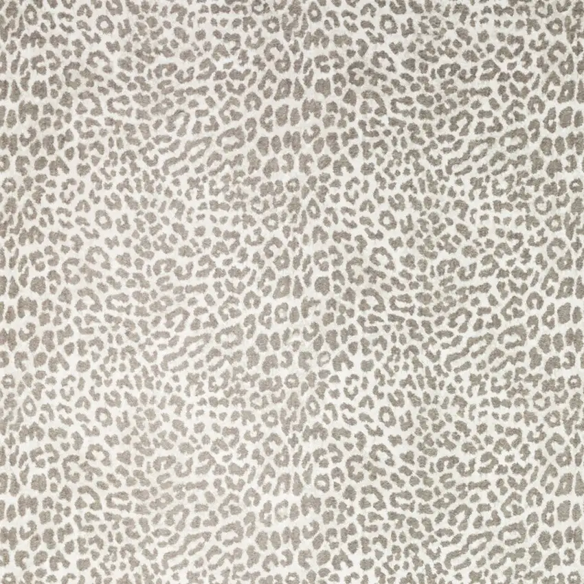Beige and Cream Leopard  Print Shag Handmade Non Skid Area Rug Photo 4