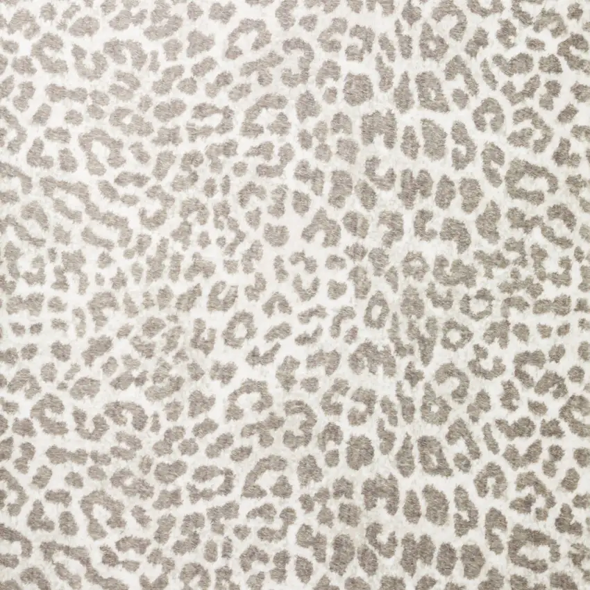 Beige and Cream Leopard  Print Shag Handmade Non Skid Runner Rug Photo 6