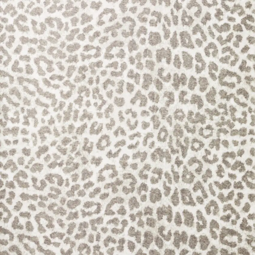 Beige and Cream Leopard  Print Shag Handmade Non Skid Runner Rug Photo 4