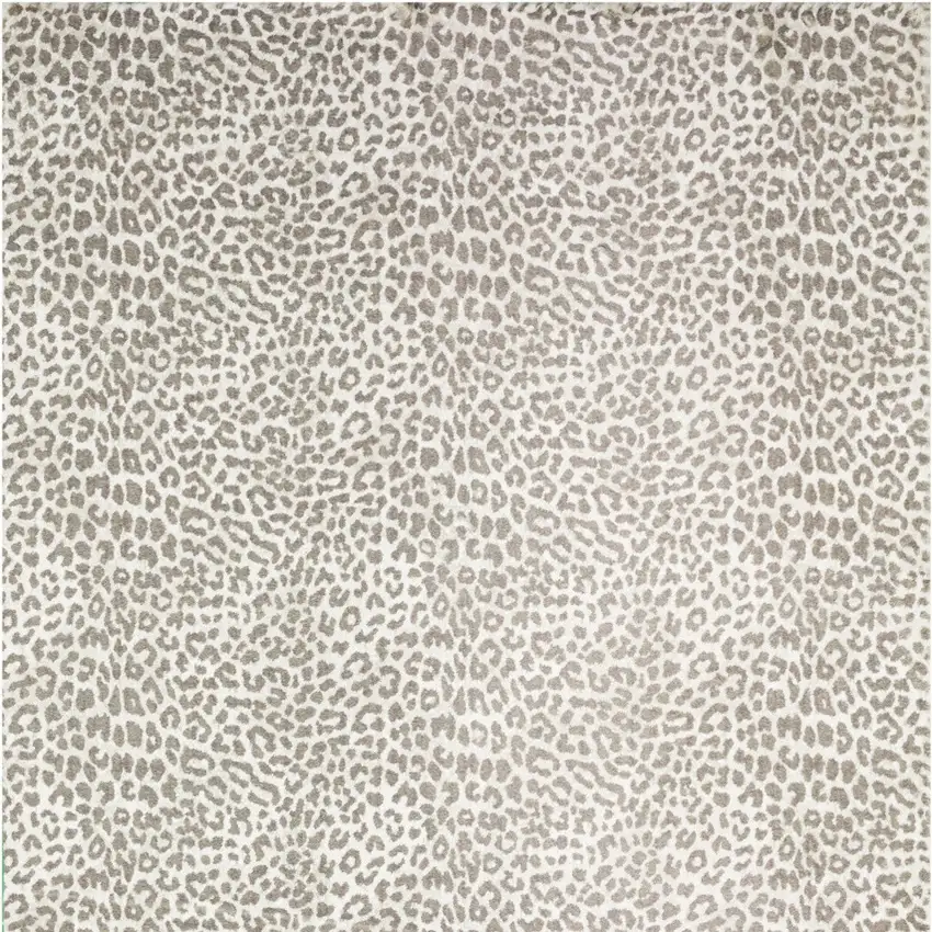 Beige and Cream Leopard  Print Shag Handmade Non Skid Runner Rug Photo 4