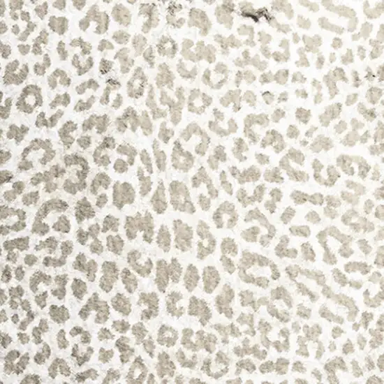 2' X 8' Beige and Cream Leopard Print Shag Handmade Non Skid Runner Rug Photo 4